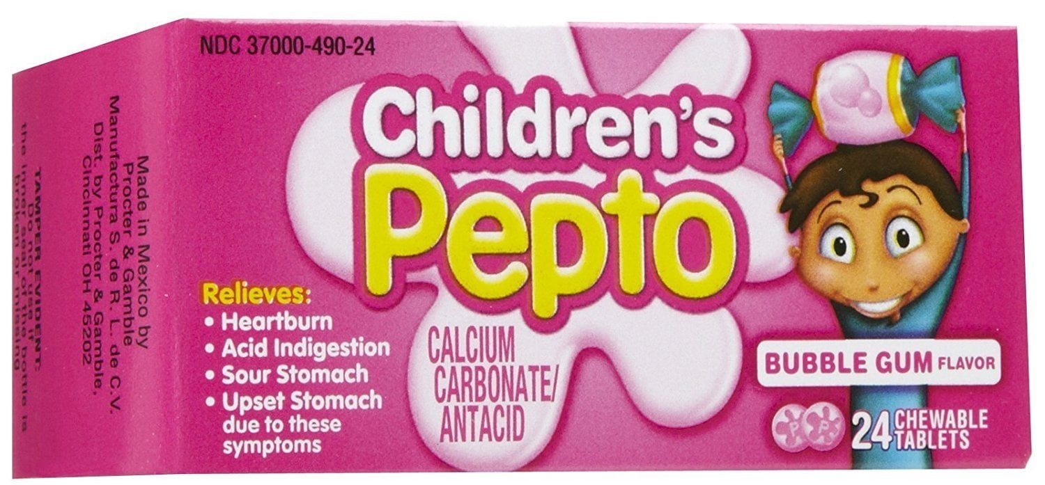 Children's Pepto Chewable Tablets  Bubble Gum Flavor 24 Ct