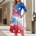 thumbnail image 4 of BOMYJESK 4th Of July Dresses for Women Maxi Dress 250th Anniversary Stars Stripes Midi Dresses Vintage Independence Day 2026 Summer Dresses Elegant Classy Resort Wear Light Blue M, 4 of 7