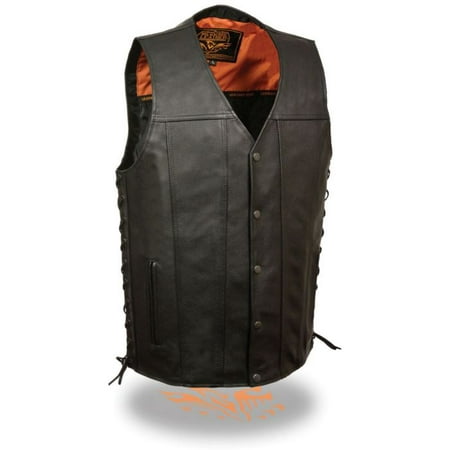 Milwaukee Mens Straight Bottom Side Lace Vest Black