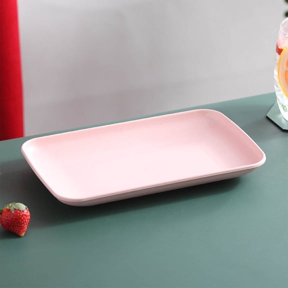 VAJUSO Rectangular Plastic Serving Tray – Large Size, Pink