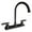 Matte Black, variant on RV Kitchen Faucet for Camper & Home 8" Main Body 360° Swivel High Arch Dual Handle for Motorhomes RV Travel Trailers Plastic (fit 8-inch 2-hole or 3-hole sink), Chrome