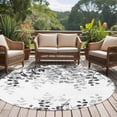 thumbnail image 4 of Round Area Rug 8 Ft, Grey Washable Non-Slip Circle Carpet for Living Room/Bedroom, Eucalyptus Leaves Collection Low-Profile Large Area Rugs for Indoor, 4 of 8