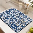 thumbnail image 2 of 2 Pack Washable Rubber Daisy Cute Floral Dish Drying Mats for Kitchen Counter Home Large Coffee Bar Pad Accessories and Decor for Utensils Stemware (2pcs 18''x24''+19.5''x12''), 2 of 3
