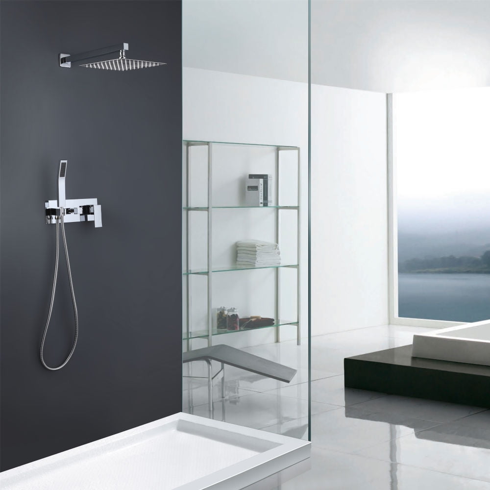 Kepooman 12 Bathroom Polished Chrome Shower System Luxury Rain Mixer Shower Combo Set For Home Hotel Walmart Com Walmart Com Kepooman 12 Bathroom Polished Chrome Shower System Luxury Rain Mixer Shower Combo Set For Home Hotel Walmart Com Walmart Com