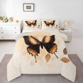 thumbnail image 3 of Homewish Retro Butterfly Animal Queen Comforter Set for Teen, Leaf Plant Botancial Bedding Sets, Fashion Watercolor Reversible Bedding Comforter Set, Breathable Home Decor, 3pcs, 3 of 8