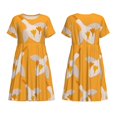 thumbnail image 3 of Bixox Robe d'Été à Manches Courtes pour Femmes Robe Ample Longueur Genou avec Poches-Canards Volants, 3 of 7