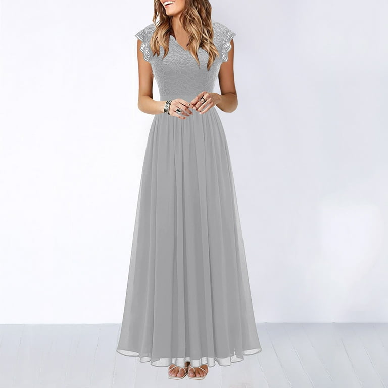 Chiffon pleated dress グレー Chiffon Dress, Gray Dress, Summer Dress for Women