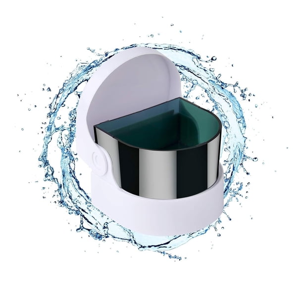 Limpiador ultrasónico profesional de joyas, mini ultrasonido para anteojos, relojes, anillos, maquinillas de afeitar, dentaduras postizas, herramientas, piezas (blanco)