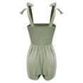 thumbnail image 5 of ABATAB Womens Rompers for Summer Sleeveless Adjustable Straps Tops Smocked Wide Leg Beach Vacation Jumpsuit, 5 of 6