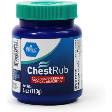 MEDPRIDE Vapor Rub Cough Suppressant with Eucalyptus Essential Oil, Camphor & Menthol, 4 Oz