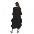 thumbnail image 4 of Women's Cotton and Linen Casual Long Dress Retro Loose Long Dress, 4 of 6