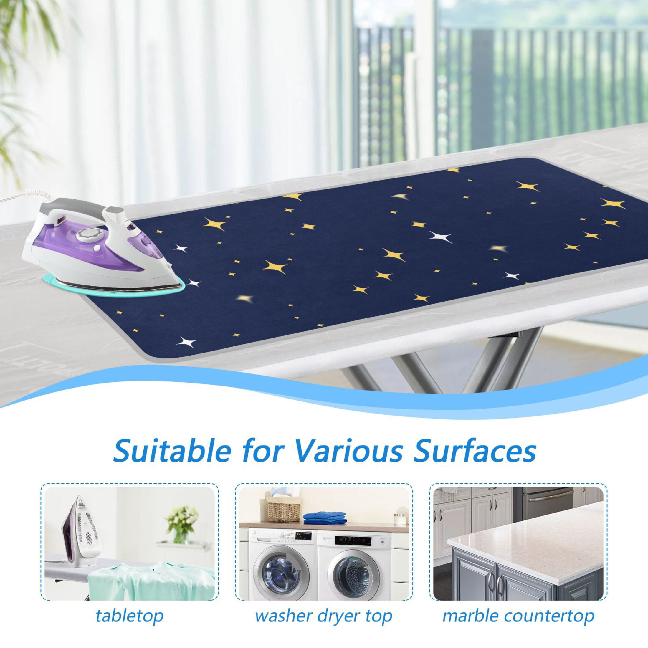Starry Night Portable Ironing Mat, Heat-Resistant, Dual-Sided, Foldable for Easy Storage