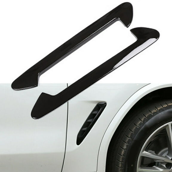 2pcs Glossy Black ABS Side Air Fender Vent Trim for BMW X3 G01 X4 G02 2018-2023