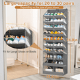 thumbnail image 7 of VOZOGO Over the Door Shoe Organizer, 10-Layer Clear Pockets Hanging Shoe Storage for Room, Fits Sneakers Boots Heels, Gray, 7 of 7