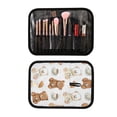 thumbnail image 6 of 3-Piece Travel Toiletry Bag Set, Hanging Wash Bag with Makeup Bag & Brush Case,Waterproof Cosmetic Organizer for Travel, Gym & Home Bear Pattern with Coffee, 6 of 10