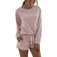 thumbnail image 3 of Women'S Two-Piece Sports Shorts Suit, Oversized Casual Suit, Sportswear, Autumn Clothing Pink M, 3 of 8