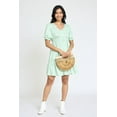thumbnail image 4 of Spring Daisy Ruffle Trim Puff Sleeve V-Neck Mini Dress | S-3X, 4 of 16
