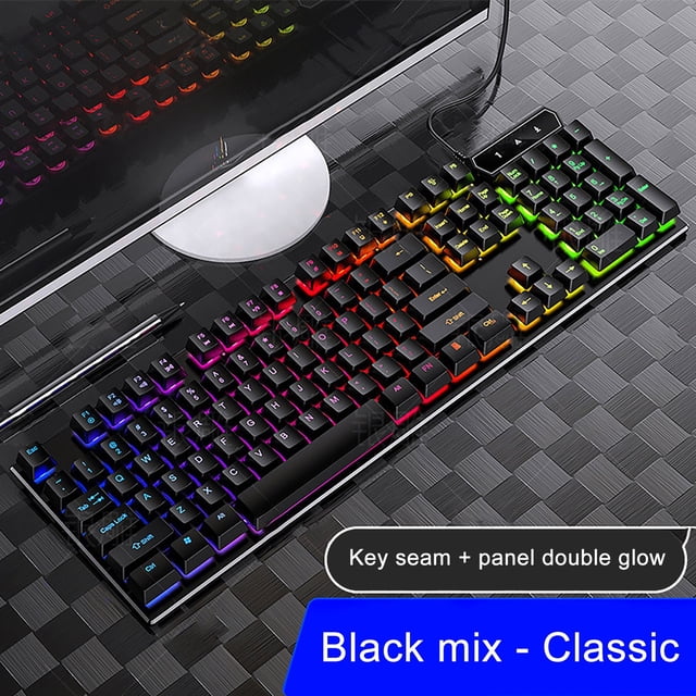 Ainf Clavier de Jeu USB Rétroéclairé à DEL Clavier Mécanique Mode Clavier de Jeu Filaire