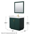 thumbnail image 6 of Wyndham Collection Miranda 36" Wood&Marble Single Bathroom Vanity in Green/Gold, 6 of 7