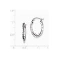 thumbnail image 2 of Primal Silver Sterling Silver Rhodium-plated Textured Double Oval Hoop Earrings, 2 of 4