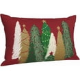 thumbnail image 5 of Christmas Pillow Covers 12x20 Inch Set of 2 Colorful Christmas Tree Throw Pillows Case, Stars Holiday Outdoor Decorative Farmhouse Winter Red Decor Cushion Covers for Home Sofa Bed Couch, 5 of 6