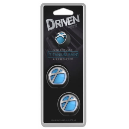 Driven Single Scent 2-Pack Mini Diffuser Air Freshener - Titanium Rain