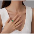 thumbnail image 2 of Anillo de acero inoxidable n.° 8 con forma cuadrada de oro y plata para mujer y hombre, diseño llamativo, para boda, color azul, 2 of 5