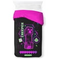 thumbnail image 2 of Minecraft Neon Creeper 100% Cotton Single Duvet Cover Set - Includes 50 X 70Cm, 2 of 6