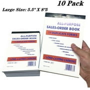 10x Large 50 Duplicate Forms 5.5" X 8.5" Sales Book Order Receipt Invoice Carbonless Copy