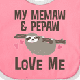 thumbnail image 4 of Inktastic My Memaw and Pepaw Love Me Sloth Girls Baby Bib, 4 of 4