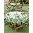 thumbnail image 4 of Outdoor Tablecloth with Umbrella Hole for Patio/Picnic/Party/Camping, Green Polka Dots Waterproof Table Cloth Round Cover Washable, Watercolor Abstract Art (Dia 54"), 4 of 8