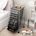 thumbnail image 4 of Costway Art & Craft Storage Carts with 10 Removable Drawers Mental Frame & 4 Wheels Gradient Black, 4 of 6