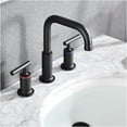 thumbnail image 2 of JERFIT 8 inch Widespread Bathroom Faucet in Matte Black with Pop-Up Drain, Brass Construction, Touch ON/OFF and 360° Swivel Spout, 2 of 7