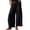 9# Black, variant on Comfy Women's Pants Cropped Lace Hem Pants Summer Boho Drawstring High Rise Wide Leg Lounge Trousers with Pockets Camel M