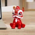 thumbnail image 4 of Figura de león chino para estantería de coche, decoración para salpicadero de coche, dibujo animado y adorable Rojo, 4 of 9