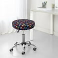 thumbnail image 7 of Bingfone Skull rainbow color mushroom Padded Round Bar Stool Cover Cushion with Elastic Fabric Round Chair Seat - Skull rainbow color mushroom, 7 of 7