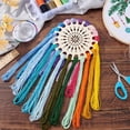 thumbnail image 5 of 2pcs Wooden Embroidery Floss Organizer Cross Stitch Thread Holder 20 Positions Round Flower Thread Organizer Thread Sorter Cross Stitch for Craft DIY Sewing Supplies 5.5inch, 5 of 5