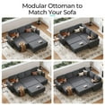 thumbnail image 4 of Linsy Home Plush Corduroy Storage Ottoman, Upholstered Ottoman Bench for Sofa, Coffee Table or Footrest, for Living Room, Bedroom or Entryway, Dark Grey, 4 of 9