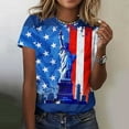 thumbnail image 2 of Weiqiqre Womens Spring Tops 4th of July Tee USA Red White and Blue Shirt American Flag Patriotic Outfit, 2 of 5