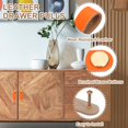 thumbnail image 3 of Uxcell Leather Drawer Pulls Leather Handle Hole Center Cabinet Dresser Knobs with Screws for Dresser Cupboard Closet Doors Orange 6.3 Inch, 3 of 7
