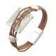 thumbnail image 5 of Pulsera multicapa de cuero con Cierre magnético Sunnimix, 5 of 8