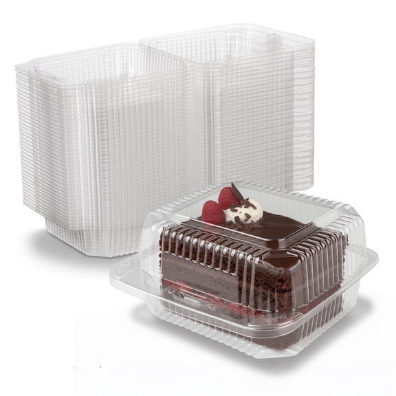 MT Products Clear Square Plastic Containers 5.25 x 5.26" x 3.2" - Pack of 500