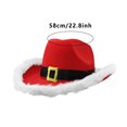 thumbnail image 5 of Christmas Cowboy Hat Santa Wide Brim Hat Sequined Plush Western Hat Carnival Rave Party Costume, 5 of 5