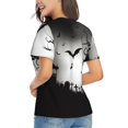 thumbnail image 3 of Vsdgher Happy Halloween 1 Women Shirts V Neck Short Sleeve Tops T-Shirt Basic Tees, S to 3XLLarge, 3 of 5
