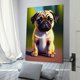 thumbnail image 3 of Pug Cuadro decorativo colgante - Arte de pared - Póster enmarcado - Decoración de pared - Regalos para familia, amigos y aficionados 20*30 cm, 3 of 6