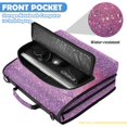 thumbnail image 6 of Zipper Binder with Shoulder Strap 2 inch 3 Ring Waterproof File Folder Organizer Bag 500 Sheet Pink and Purple Glitter Pattern, 6 of 8