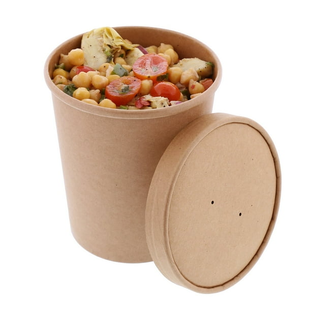 32 oz. Kraft Paper Food Container and Lid Combo, Pack of 250 Walmart