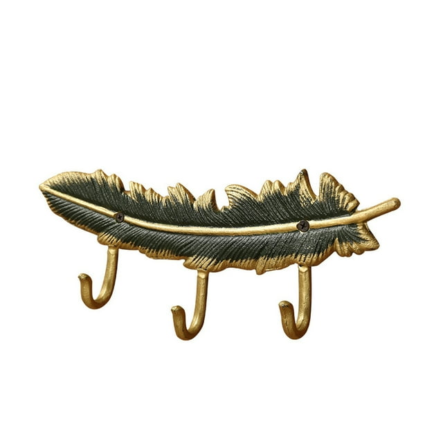 Old cloakroom wall hook door key hook (07horizontal section-aged gold)