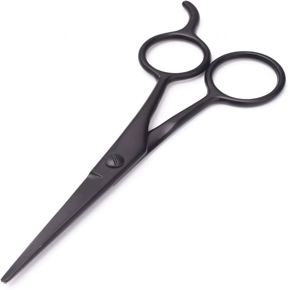 FACEGA Stainless Steel Facial Hair Small Pet Professional Grooming Scissors Shears Beard & Mustache Scissors-Beards,Mustache & Eyebrows and Pet Fur For Precise Facial Hair Trimming (5.5 Inch Black)