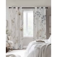 thumbnail image 3 of Beige Black Botanical Blackout Curtains 39 Inches Long for Bedroom, Watercolor Floral Vintage Thermal Insulated Room Darkening Black Out Window Curtain Panels Grommet Drapes for Living Room, 3 of 8